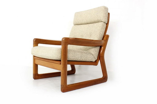 Poltrona/poltrona danese in teak di metà secolo Comfort Denmark con lana vergine
