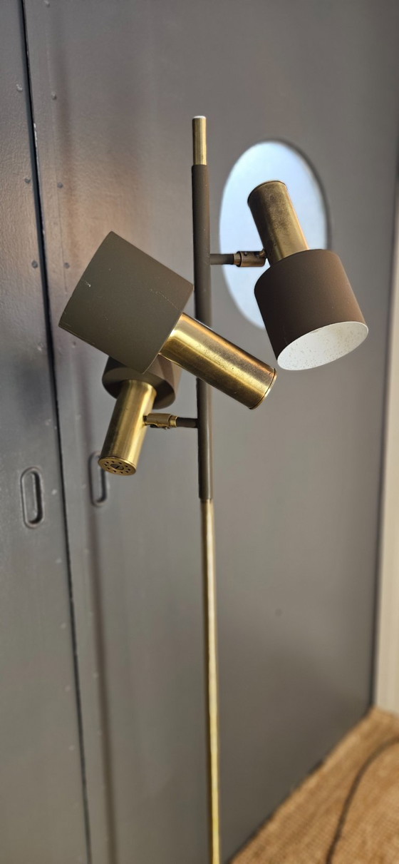 Image 1 of Vintage Solken Leuchten floor lamp - Brass - 1970s