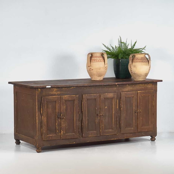 Isola cucina antica con ante su entrambi i lati (c.1850) – Armadi contenitori, Rustic (photo 4 of 9)