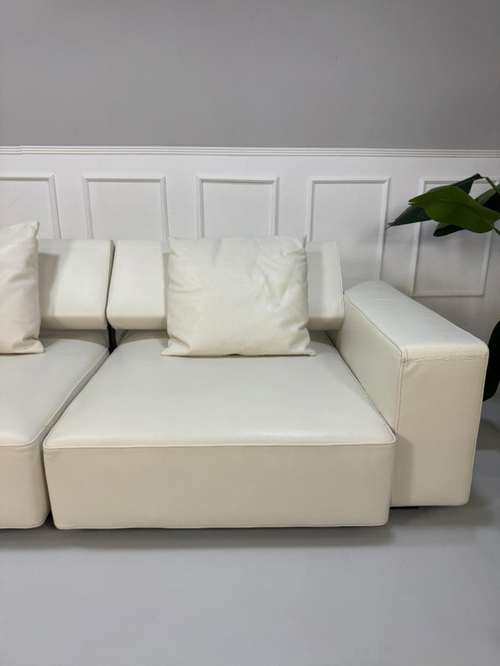 Image 1 of B&B Italia Andy Designer Merk Sofa Leder Wit Klassiek Ligstoel