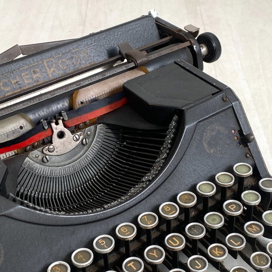 Vintage 1940's Rocher Rooy typemachine – Decoratieve objecten, Metal (photo 8 of 10)