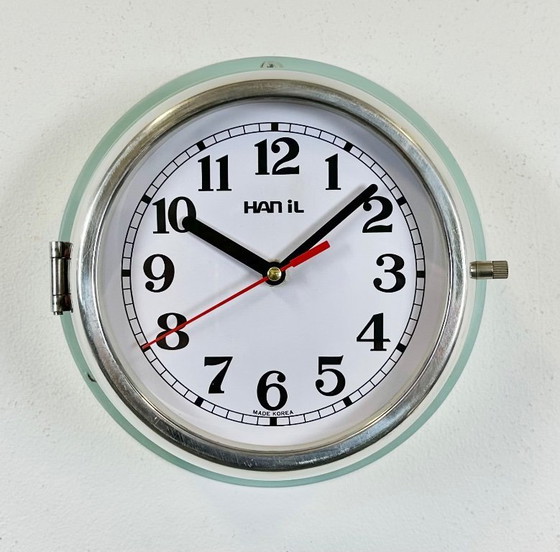 Image 1 of Orologio da parete vintage blu Hanil, anni '80