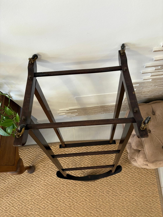 Image 1 of Mid century rustic Valet stand vintage appendiabiti dress rack wooden clothes design dressboy italian organizer servomuto gentle