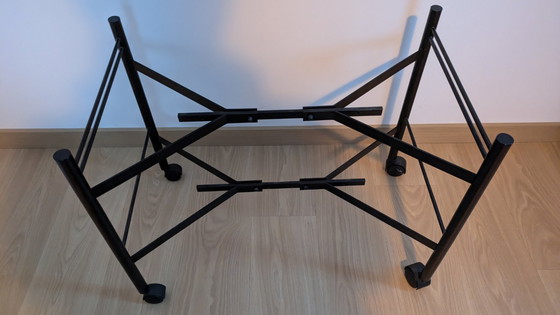 Image 1 of beautiful sleek TV table design black metal 90s
