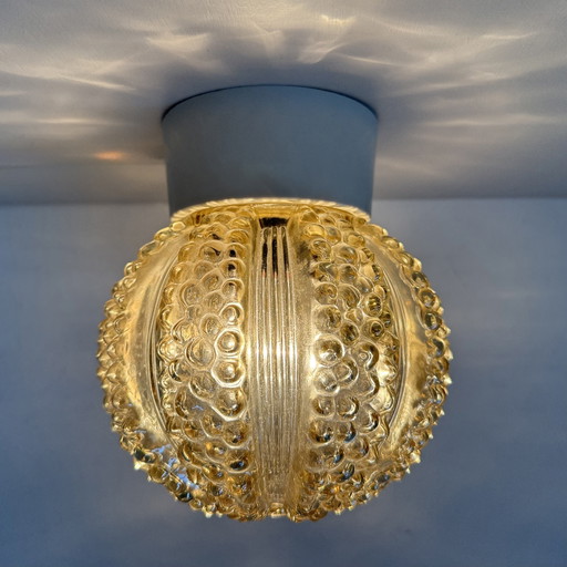 Vintage glazen bubbelplafondlamp , jaren 1970