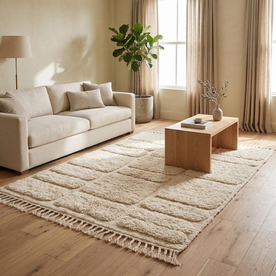 Natural Wool Moroccan Berber Carpet 200cmx300cm – Tapis (photo 3 of 7)