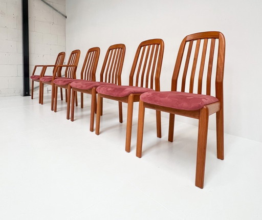 Set van 6 Deense houten stoelen van Dyrlund, 1960's