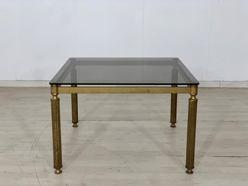 Vintage brass glass coffee table side table