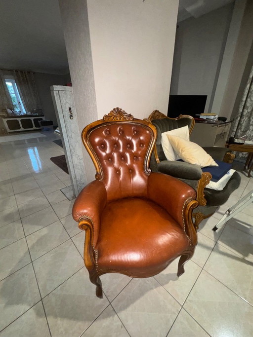 Silla vintage barroca chesterfield