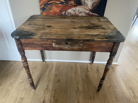 Image 1 of Old antique desk table