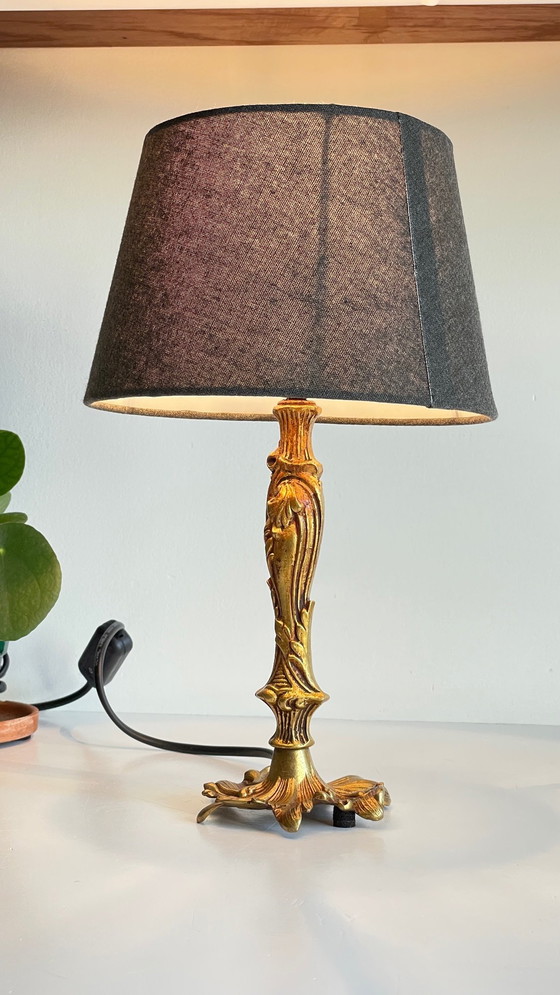 Image 1 of Vintage Bronze Lampe Mit Gold Patina