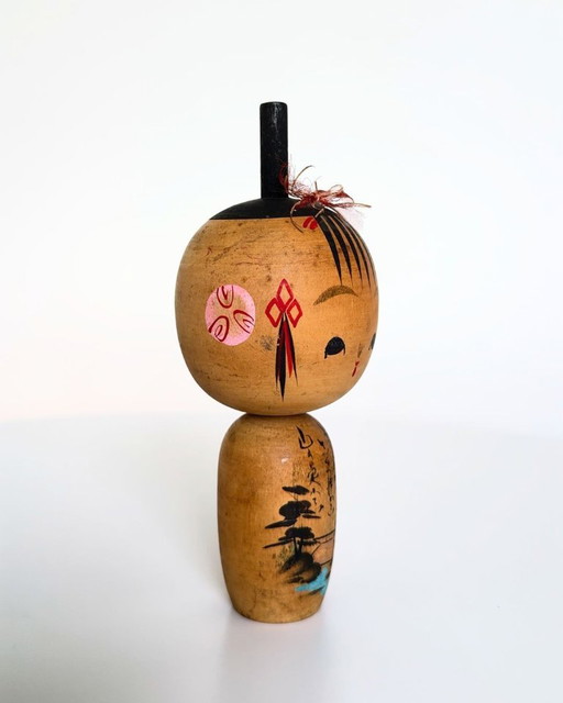 Vintage Hand-Painted Japanese Kokeshi Doll
