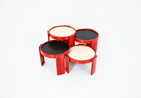Image 1 of Satztische Modell 780 von Gianfranco Frattini für Cassina, 1960er Jahre, 4er-Set
