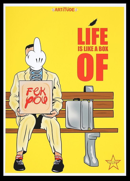 R.F.ART - Life Is Like A Box Of, 2021 - 3D construction - unsigned