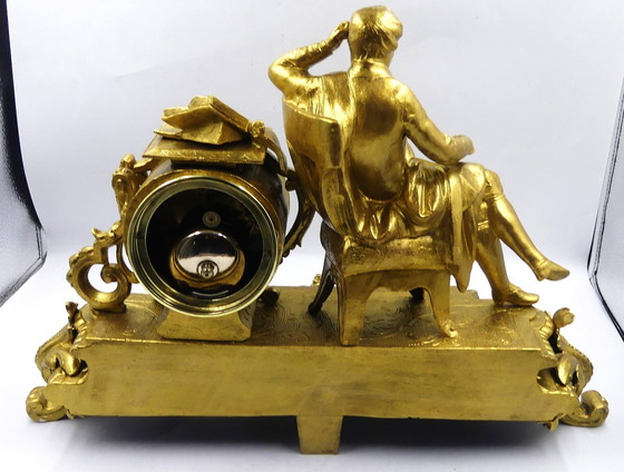 Image 1 of Orologio da mantello a pendolo francese vintage antico 1850-1900 Medaille de Bronze