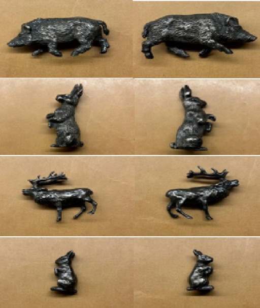 4 Cast Iron Animal Miniatures