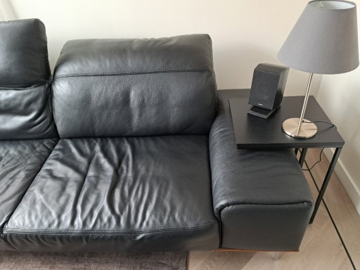 Zwart leren tweepersoonsbank - Comfortabel en stijlvol – Musterring, 2 zitsbanken, Leather, Metal (photo 2 of 5)