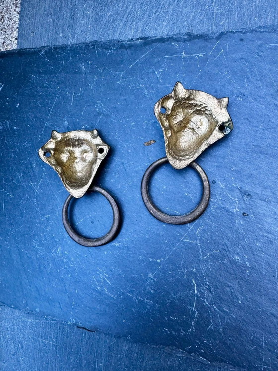 Coppia di maniglie per cassetti in bronzo diavolo Art Nouveau – Oggetti decorativi, Bronze, Renaissance (photo 4 of 5)