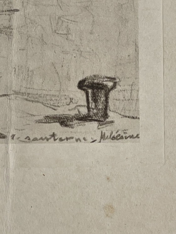 Robert Santerne – Estampe de port aux voiliers – 40 cm – Lithographies et sérigraphies, Paper (photo 2 of 7)