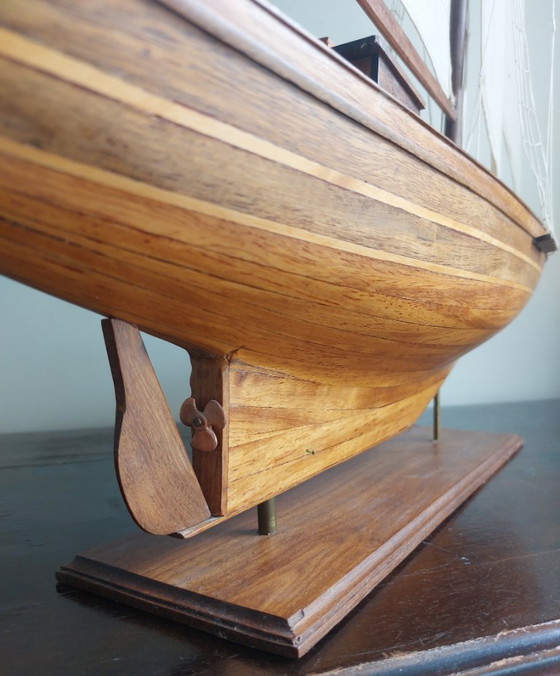 Image 1 of Vintage handgemaakt houten modelschip – Shackleton's Endurance (96 cm)