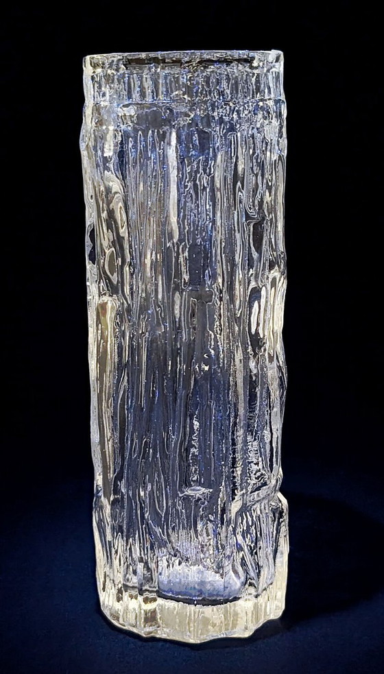 Image 1 of Vintage Bark Textured Glass Vase – Ravenhead – England 1960s/70s