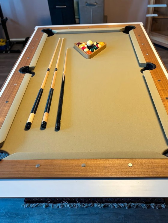 Image 1 of Lissy 6ft Pool table table à manger avec plateau en ardoise et accessoires