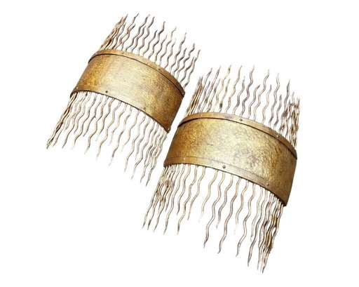 Appliques murales XL de style brutaliste, fer forgé artistique