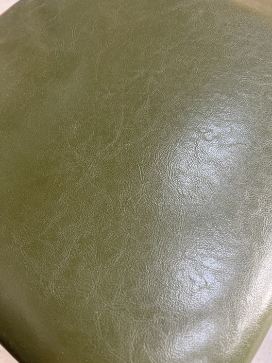 Image 1 of Set van 3 leren en metalen stoelen