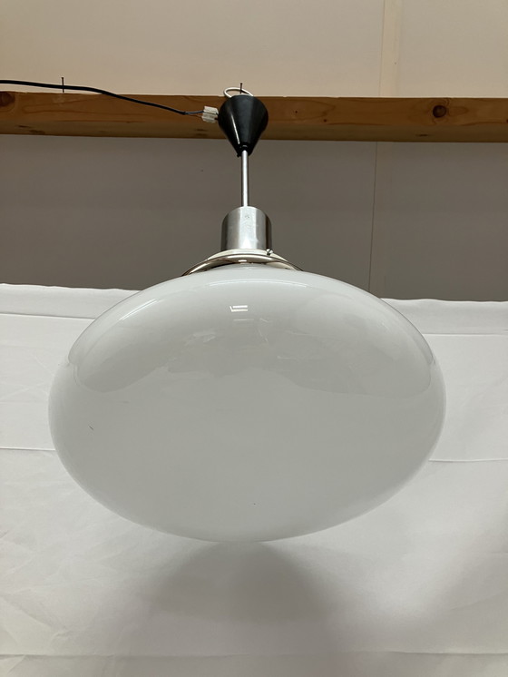 Image 1 of Vintage Leclair & Schäfer hanglamp wit opaline