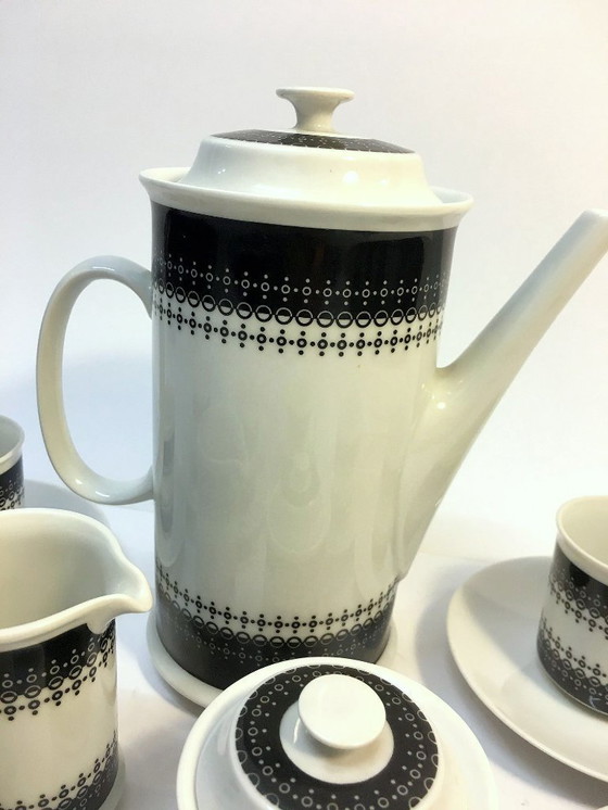 Image 1 of Vintage "White&black" coffee set by Jaroslav Ježek / Czechoslovakia