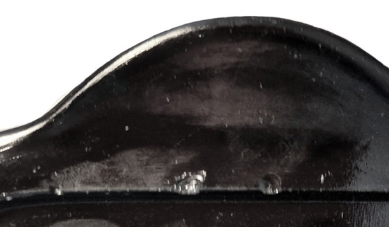 Image 1 of Servizio da crema in vetro uranio su sottopiatto nero - anni '30