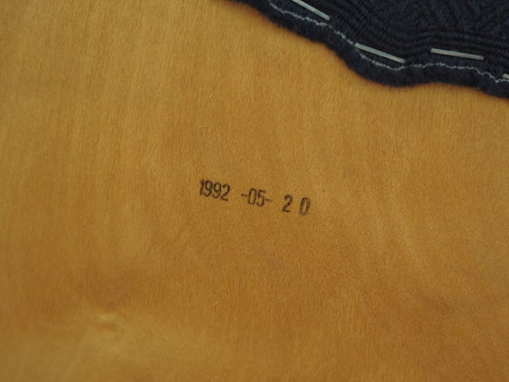 Italiaanse vergaderstoel uit de jaren 90 met blauwe bekleding op een zwevend onderstel. – Bureaustoelen (photo 15 of 15)
