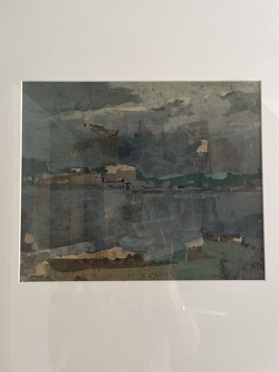 Jan Miechiels gouache Rivier – Arte, Vetro, Carta (photo 3 of 6)