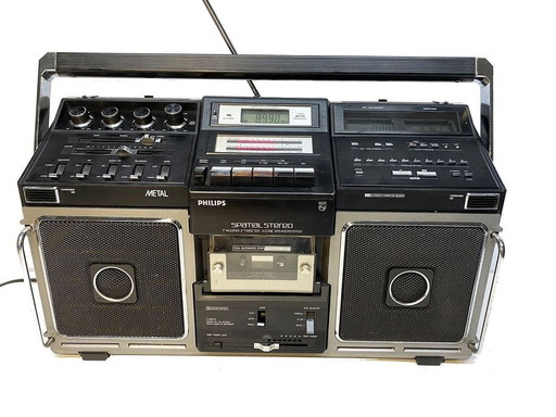 Ghettoblaster Radio Cassette Philips D-8814 / Collector Rare Vintage Boombox (1981)