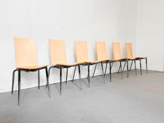 1/6 Philippe Starck Driade Olly Tango Sedia Cromata – Sedie da pranzo, Legno, Cromo (photo 12 of 12)