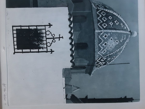 2 Passepartout Gerahmte Radierungen – Lithographien & Drucke, Glass, Metal (photo 6 of 10)