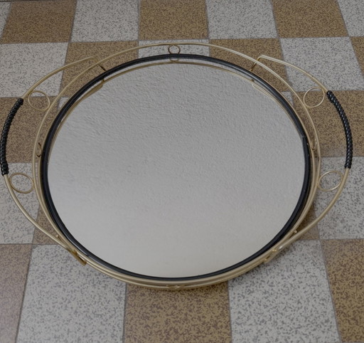 Plateau Miroir Laiton Années 60