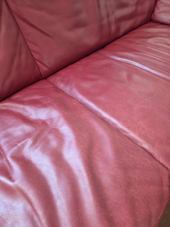 Original Leolux Bora design sofa (Axel Enthoven), Vintage Leather, 2 seaters, Red (photo 4 of 6)
