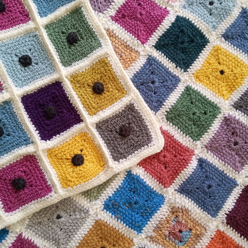 Coperta colorata all'uncinetto