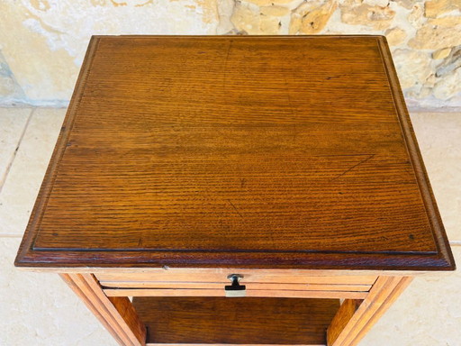 Table console Art déco à trois niveaux en noyer, années 1930