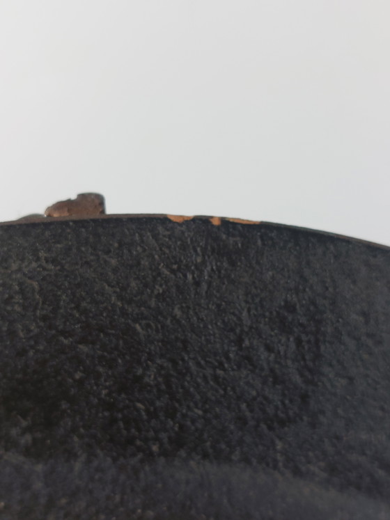 Image 1 of Brutalist Mid Century Vanitas Ceramic Plate with Silver Oxide Glaze