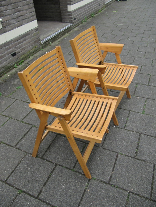 2x Rex Inklapbare Fauteuils Door Niko Kralj Voor Stol