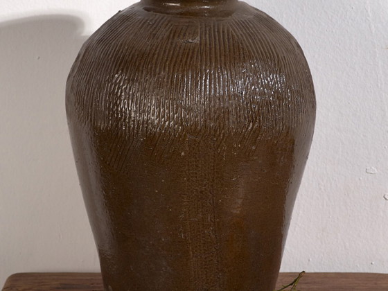 Antique glazed ceramic vase (c.1900) #4 (photo 2 of 18)