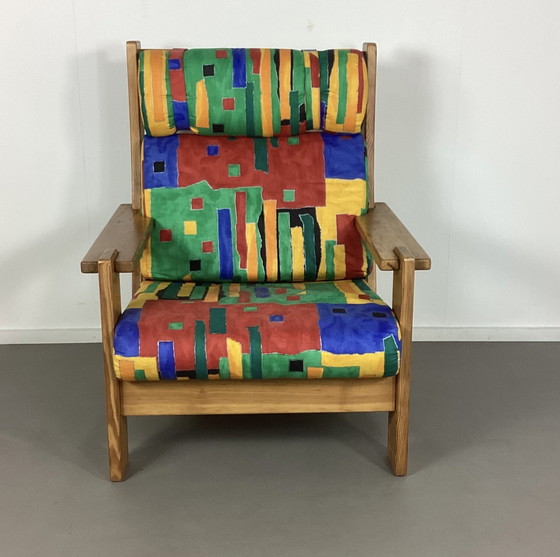 Image 1 of Poltrona lounge vintage anni Settanta in pino, poltrona relax