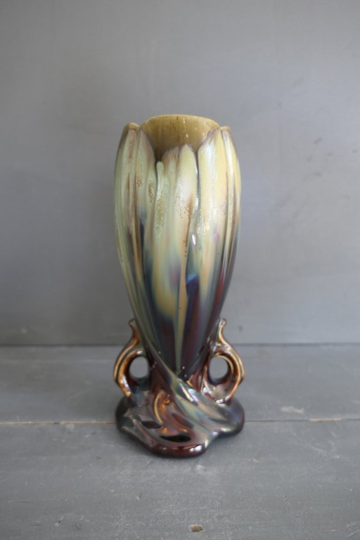 Art Deco vase Faiencerie de Thulin numbered 1943