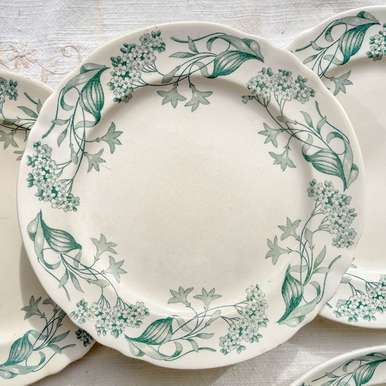 Set di 6 Piatti Piani Antichi in Ironstone "Lilac" – Longchamp XIX Secolo – Stoviglie, Vintage (photo 9 of 14)