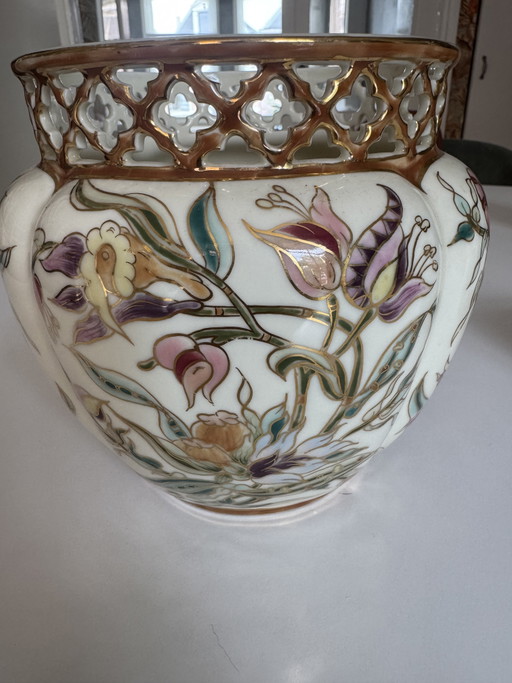 Zsolnay Pécs Hand-painted Art Nouveau Cachepot | Model 1064 | Approx. 1900-1930