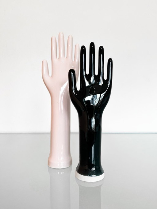 Vintage HCT West Germany Glove Mold Jewelry Display - Pink