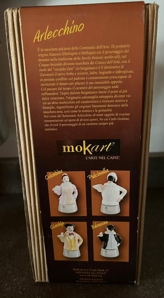 Image 1 of Nieuwe vintage Mokart Harlequin koffiemachine zonder barsten en met originele doos.