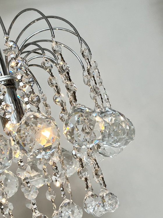 Image 1 of Set van 2 gemerkte SWAROVSKI STRASS kroonluchters hanglampen chrome vintage 